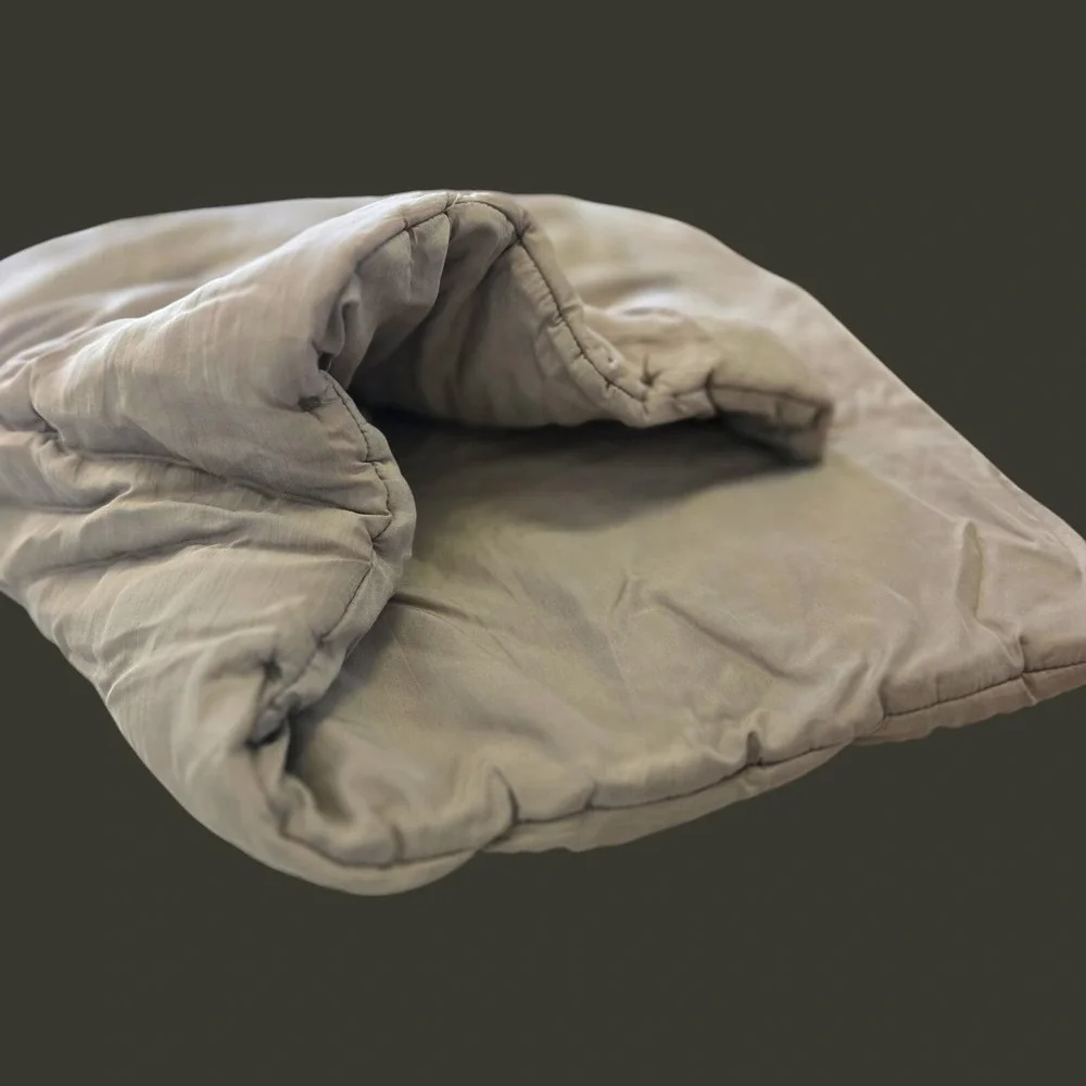 Two RH Restoration Hardware Tufted‎ Silk Fog Gray King Pillow Shams